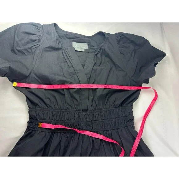 Anthropologie Cotton The Somerset Mini Dress in Black size Small Petite Preppy - Picture 8 of 9